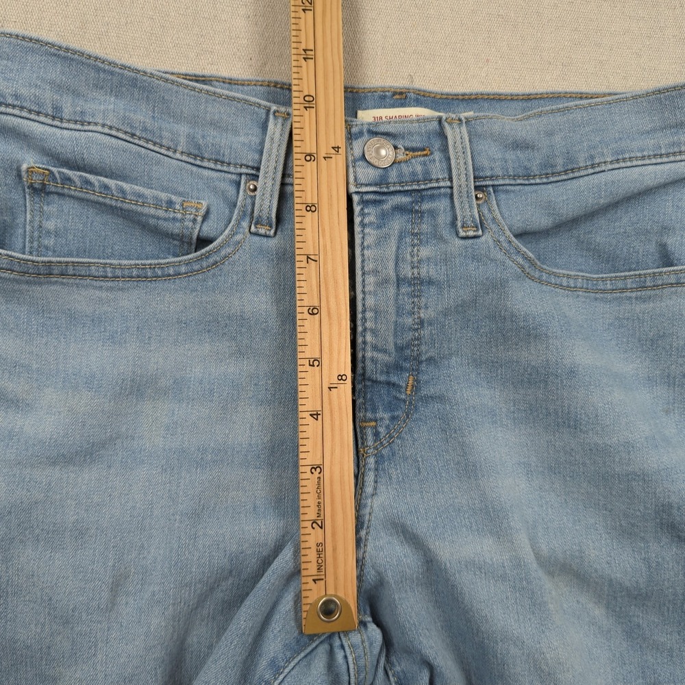 Levis Jeans Womens 30 Blue 318 Shaping Wide Leg Stretch Light Wash Boho - Picture 8 of 16